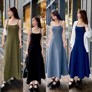 (có bán sỉ,ảnh thật,hoả tốc)🖤 MILO DRESS 🥑 ĐẦM HAI DÂY BASIC DÀI