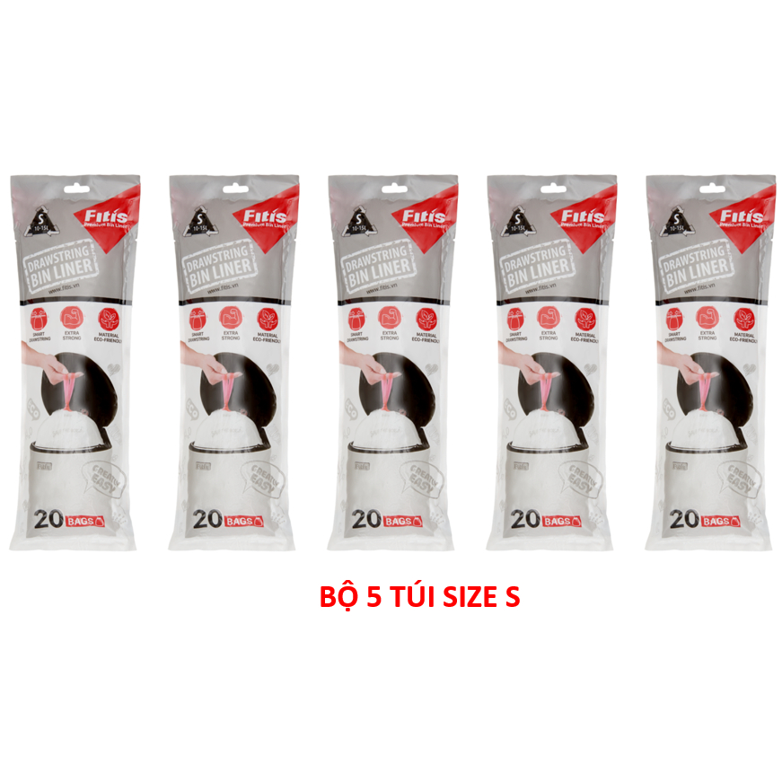 BỘ 5 TÚI RÁC FITIS - SIZE S