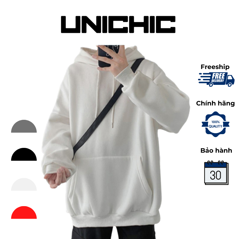 Áo khoác Hoodie Nam, Nữ Hoodie Basic Unisex Nỉ From Rộng Màu Xám - Basic Boutique HDT900 Zunichic