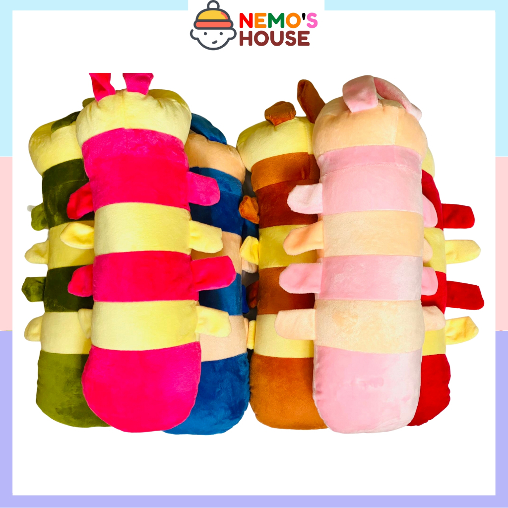 Gấu bông gối ôm con sâu, gối ôm cho bé, thú nhồi bông mini cute giá rẻ cho bé, nhiều size và kiểu dáng dễ thương