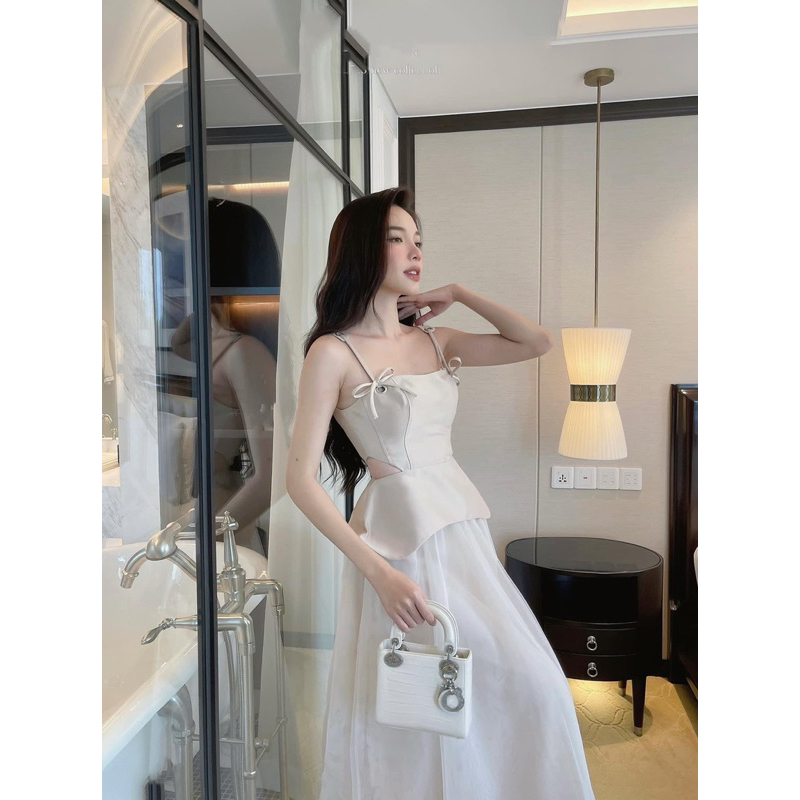 SET ÁO DÂY TAFTA + CHÂN VÁY BỒNG