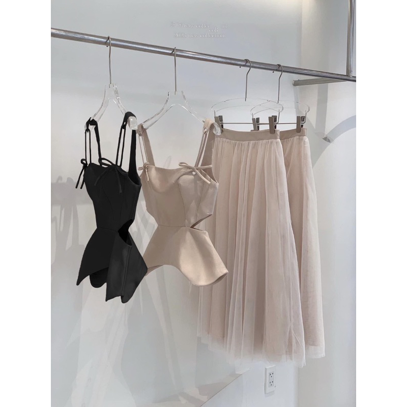 SET ÁO DÂY TAFTA + CHÂN VÁY BỒNG