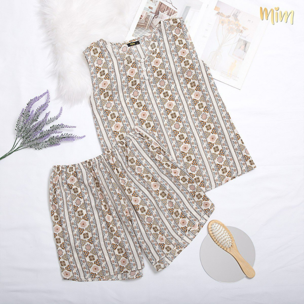 Đồ bộ sát nách Bạch Vân mềm mại, thoải mái, không nhăn, phom rộng bigsize Mĩm Store