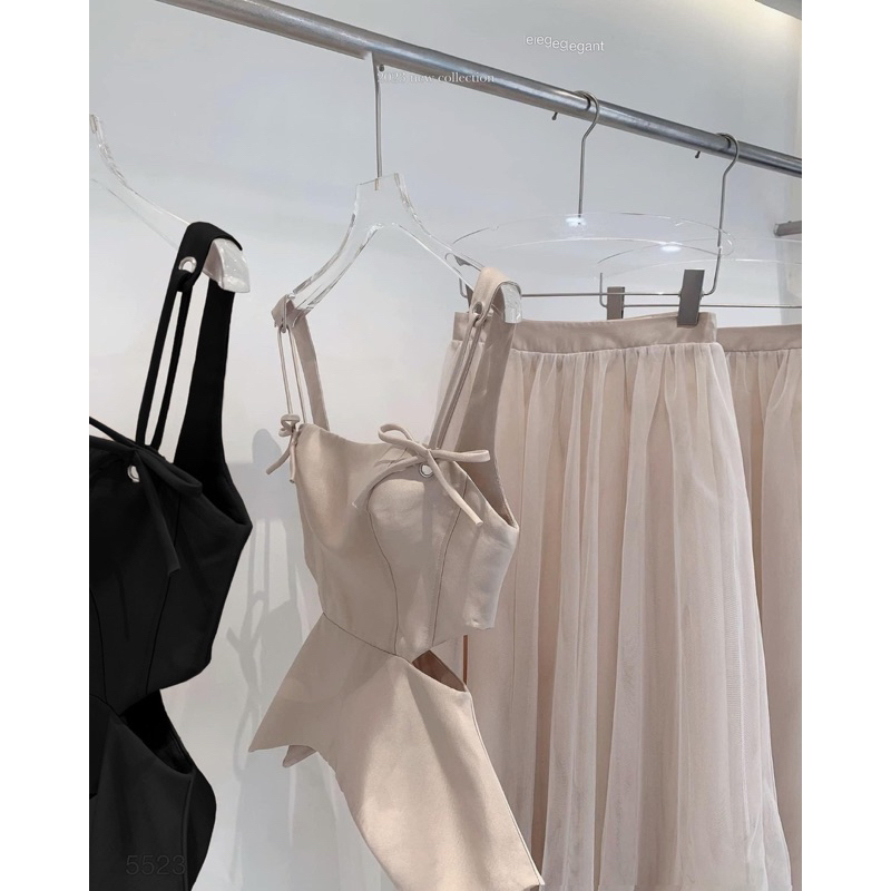 SET ÁO DÂY TAFTA + CHÂN VÁY BỒNG