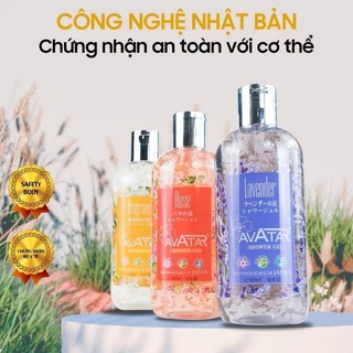 Sữa tắm nước hoa nhật bản avatar cánh hoa thật lavender + hoa hồng + mộc quế lưu hương 12h