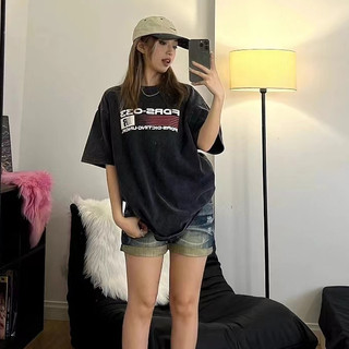 FOCUS local brand vintage áo wash áo phông nữ bigsize áo rộng áo thun ulzzang tee 100%cotton