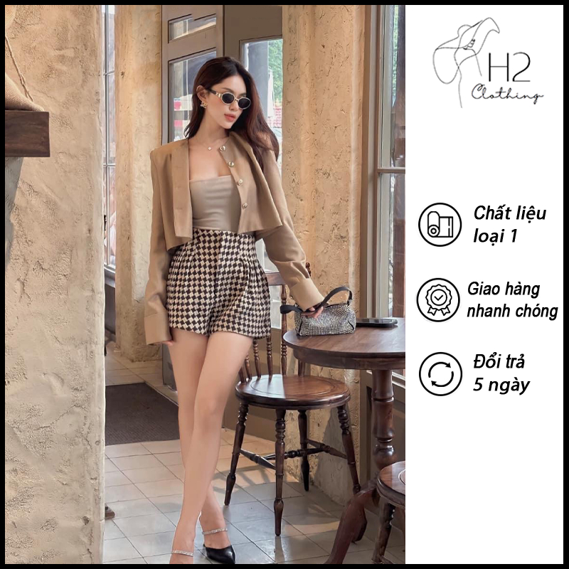 [HÀNG THIẾT KẾ] Áo khoác blazer Croptop 2 lớp tay dài vạt bầu hot 2023