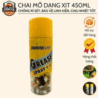 Chai Xịt Mỡ Bò 450ml, Chai Mỡ Bôi Trơn, Chống Rỉ Sét, Mỡ Chịu Nhiệt, Bảo Vệ Linh Kiện