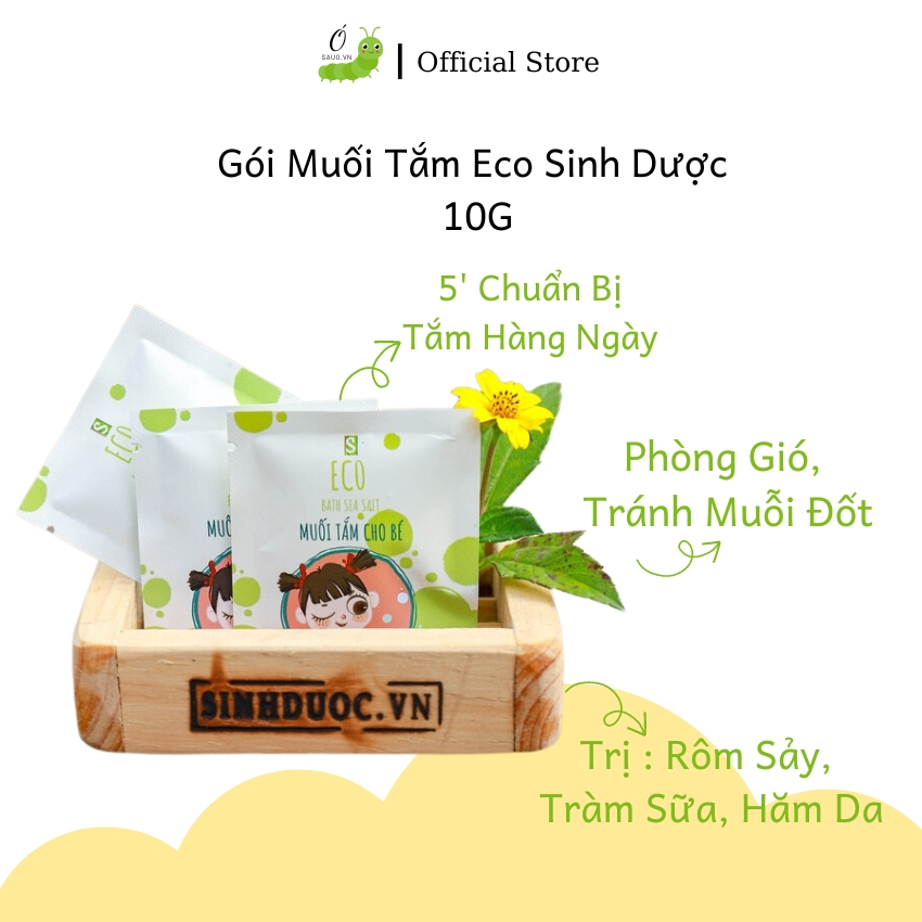 Combo 3 Gói Muối Tắm Bé Sinh Dược Gói 10g - Sâu Ó Official Store