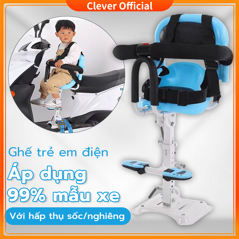 Ghế ngồi xe máy cho bé xe ga , xe điện có chỗ để chân bằng phẳng