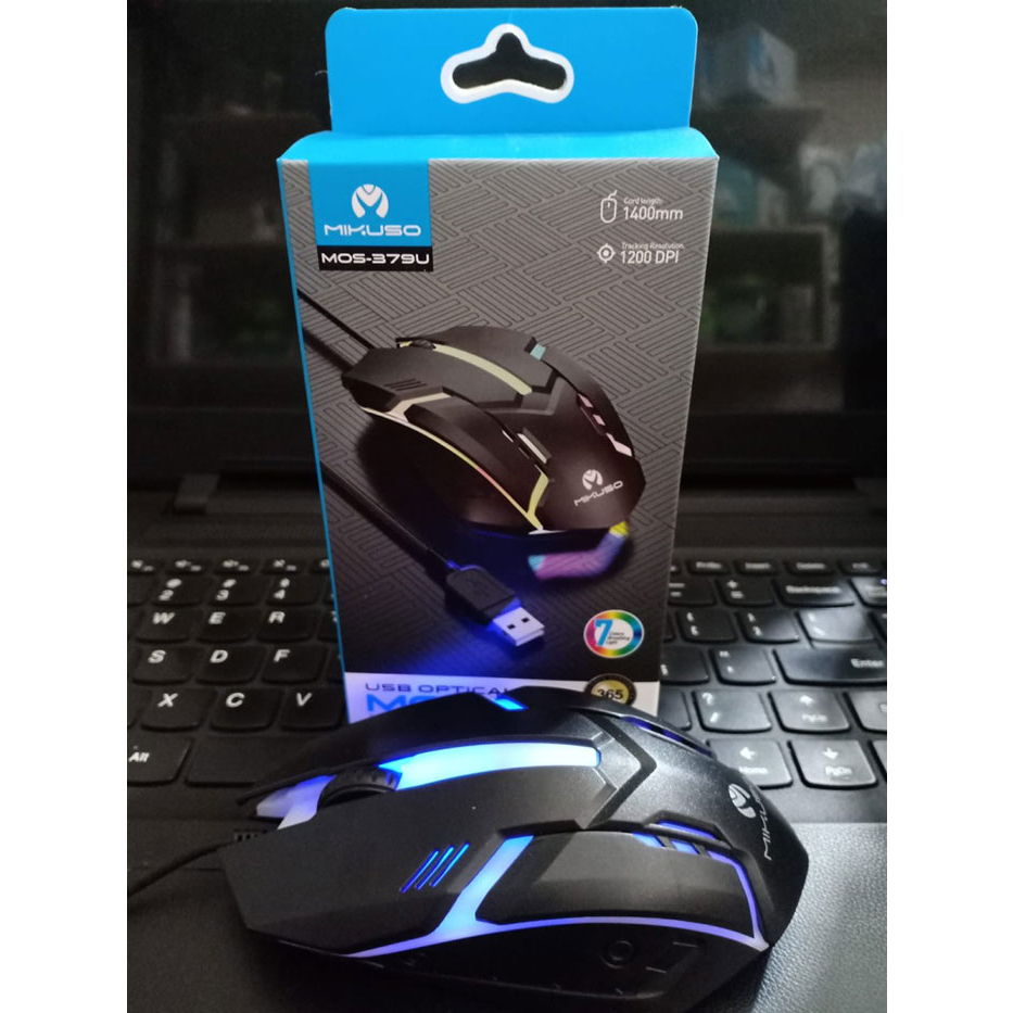 Chuột Máy Tính Có Dây USB Bosston M10 MIKUSO 379U, Chuột có dây đèn Led 7 màu Kiểu Dáng Đẹp