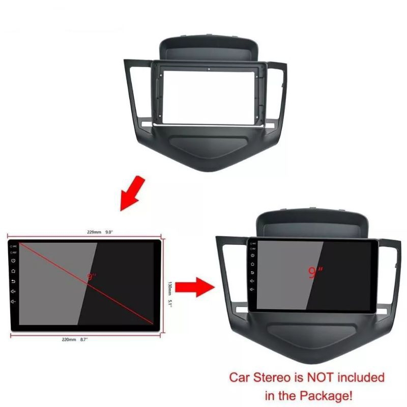 Mặt dưỡng kèm gấc nguồn lắp màn hình 9 inch cho CHEVROLET CRUZE 2009-2014