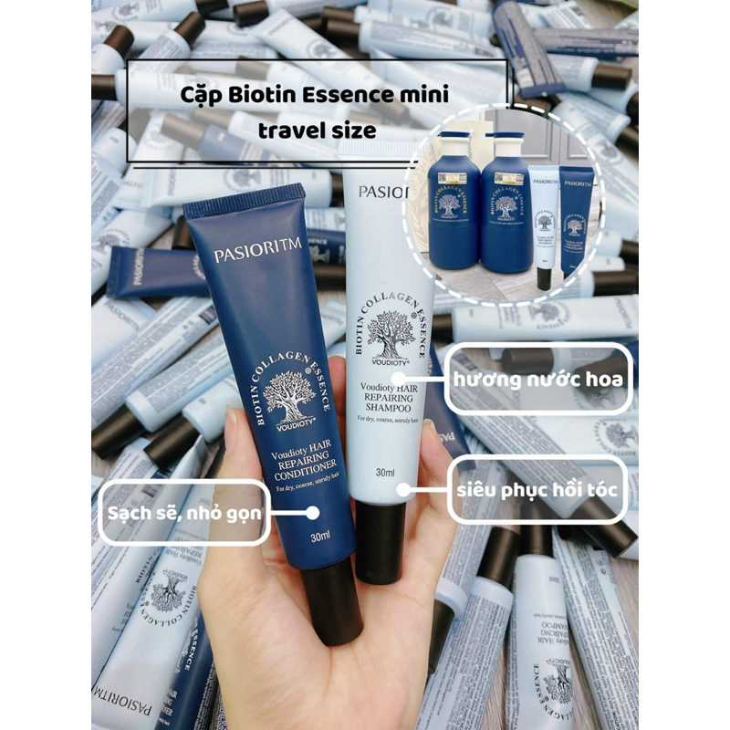 Cặp gội xả du lịch 30ml cao cấp nâu, xanh ngẫu nhiên
