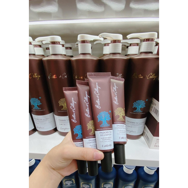 Cặp gội xả du lịch 30ml cao cấp nâu, xanh ngẫu nhiên