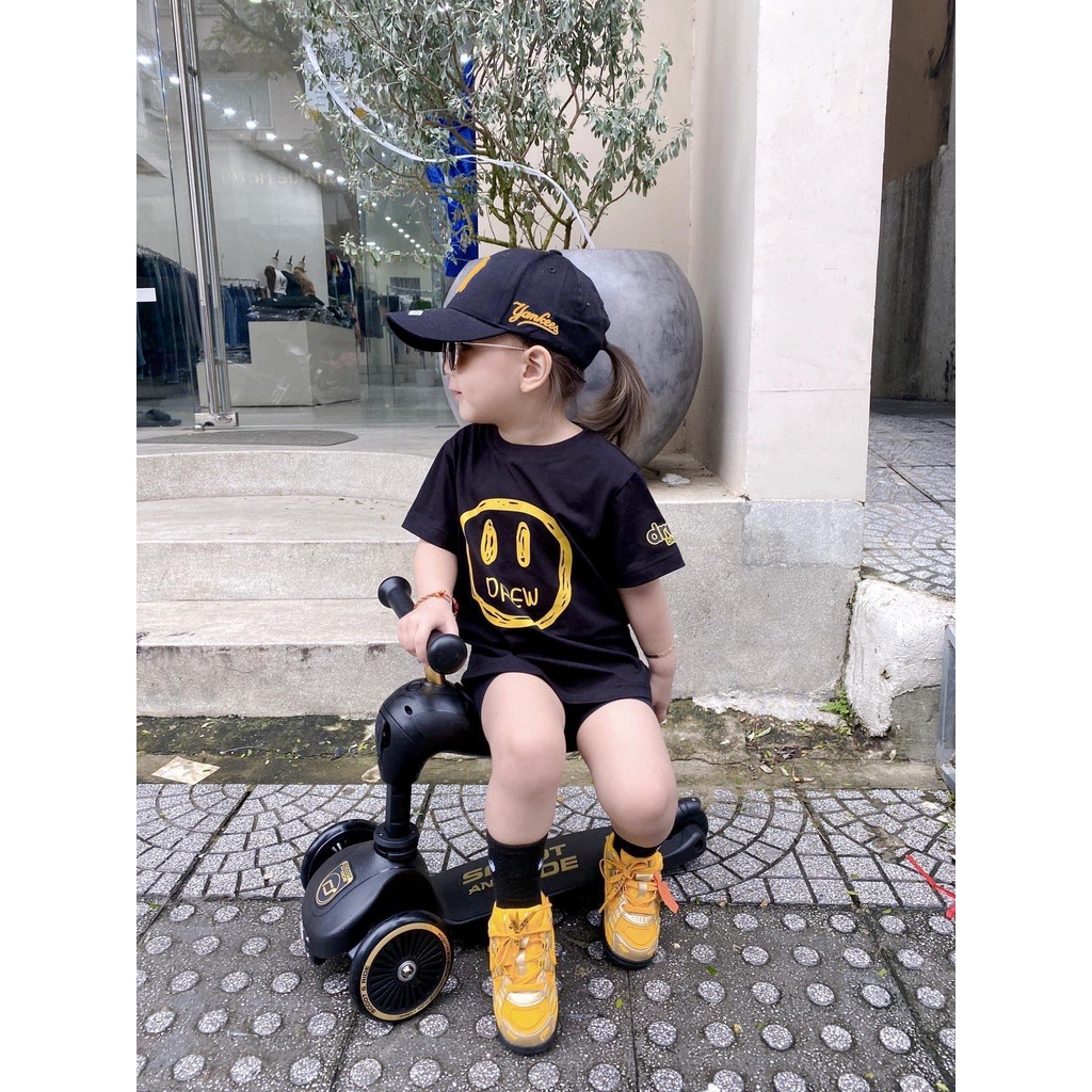 Áo phông mặt cười viền cho bé, áo thun trẻ em chất liệu cotton cao cấp - Winni Kids