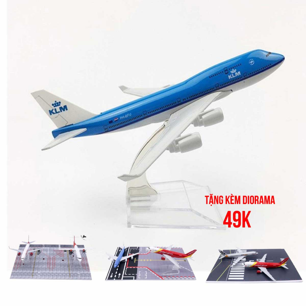 Mô hình máy bay Klm Royal Dutch Airlines Boeing B747 16cm MB16011