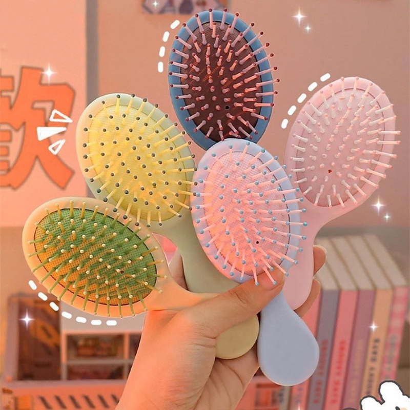 💖Lược Chải Tóc Mini Thiết Kế Đệm Khí Dễ Thương Tiện Dụng