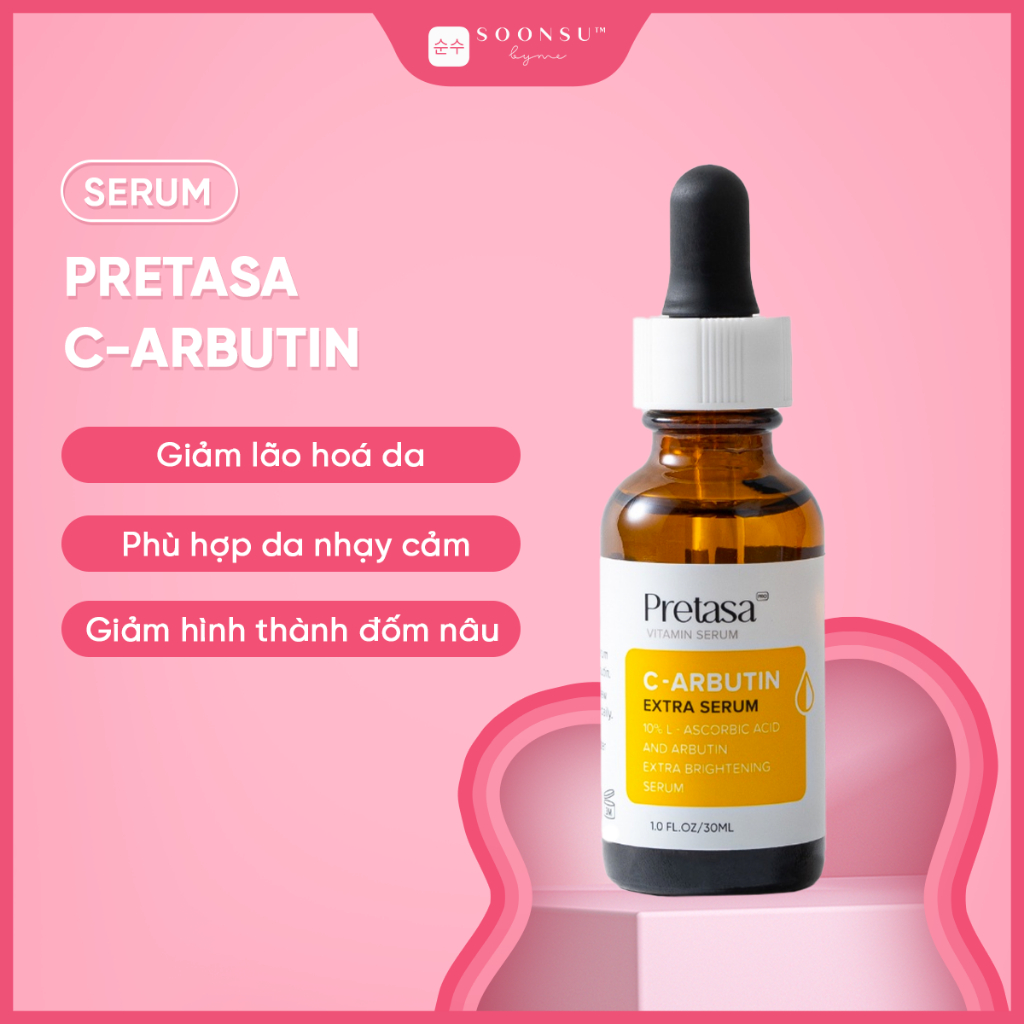 PRETASA C-ARBUTIN  Tinh Chất Trắng Da Mờ Thâm Chuyên Sâu Extra Serum 30ml