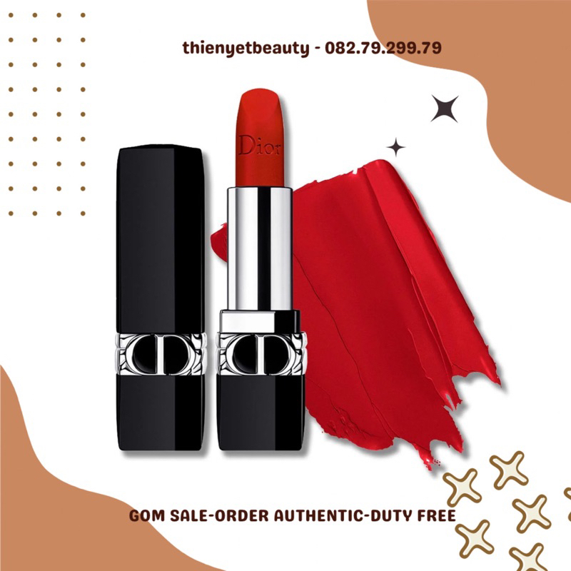 999 - Son thỏi Dior Rouge Velvet đỏ thuần