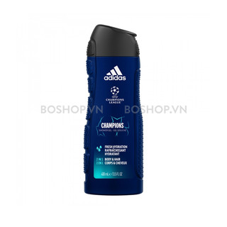 Sữa Tắm Cao Cấp Body+Hair+Face 3in1 Adidas Champions 400ml -  Pháp