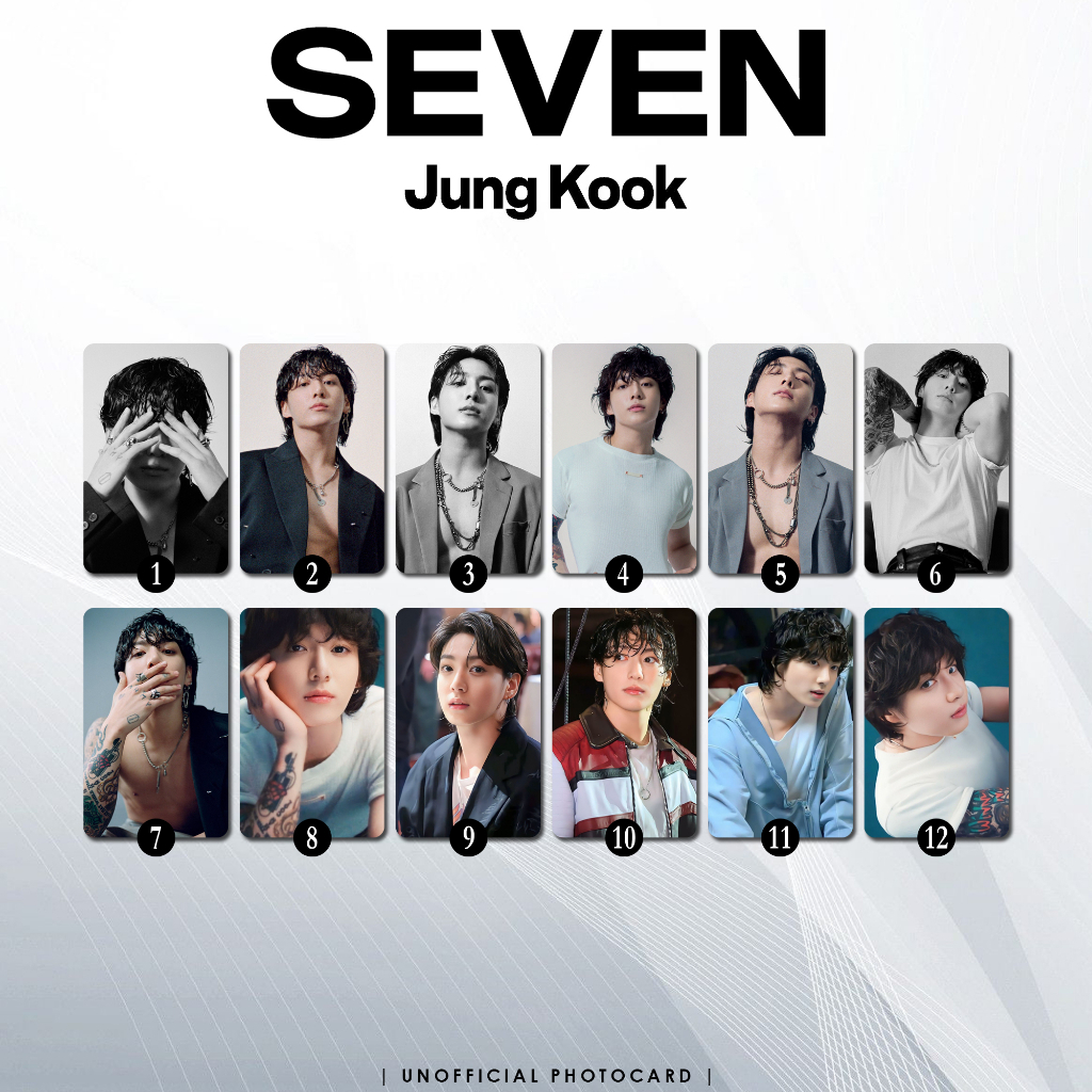 SET 12 CARD BTS JUNGKOOK SEVEN IN 1 MẶT (UNOFFICIAL - KHÔNG CHÍNH HÃNG)