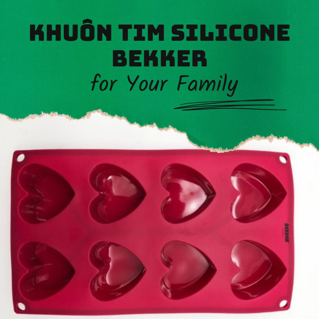 Khuôn bánh, khuôn đá BEKER bằng sillicone hình trái tim