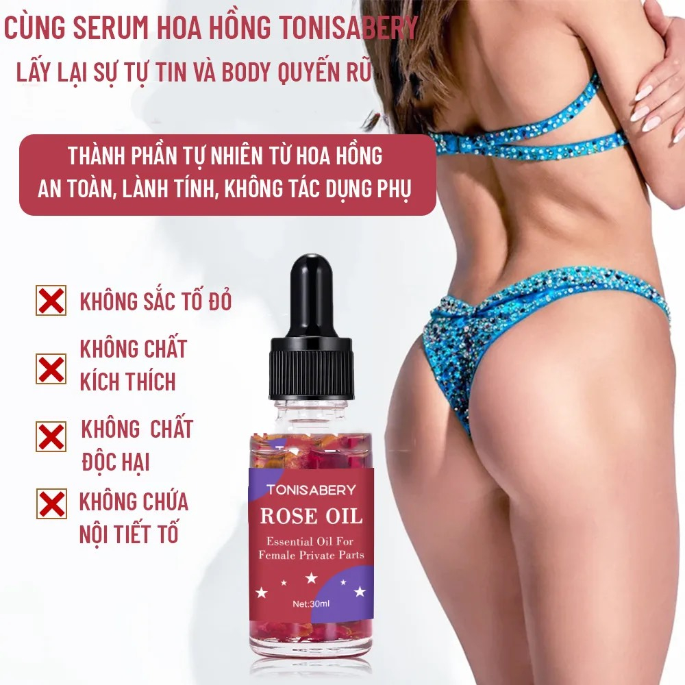Serum hoa hồng 30ml, giảm thâm vùng kín, vùng nách, đầu gối, LÀM HỒNG cô bé và nhũ hoa