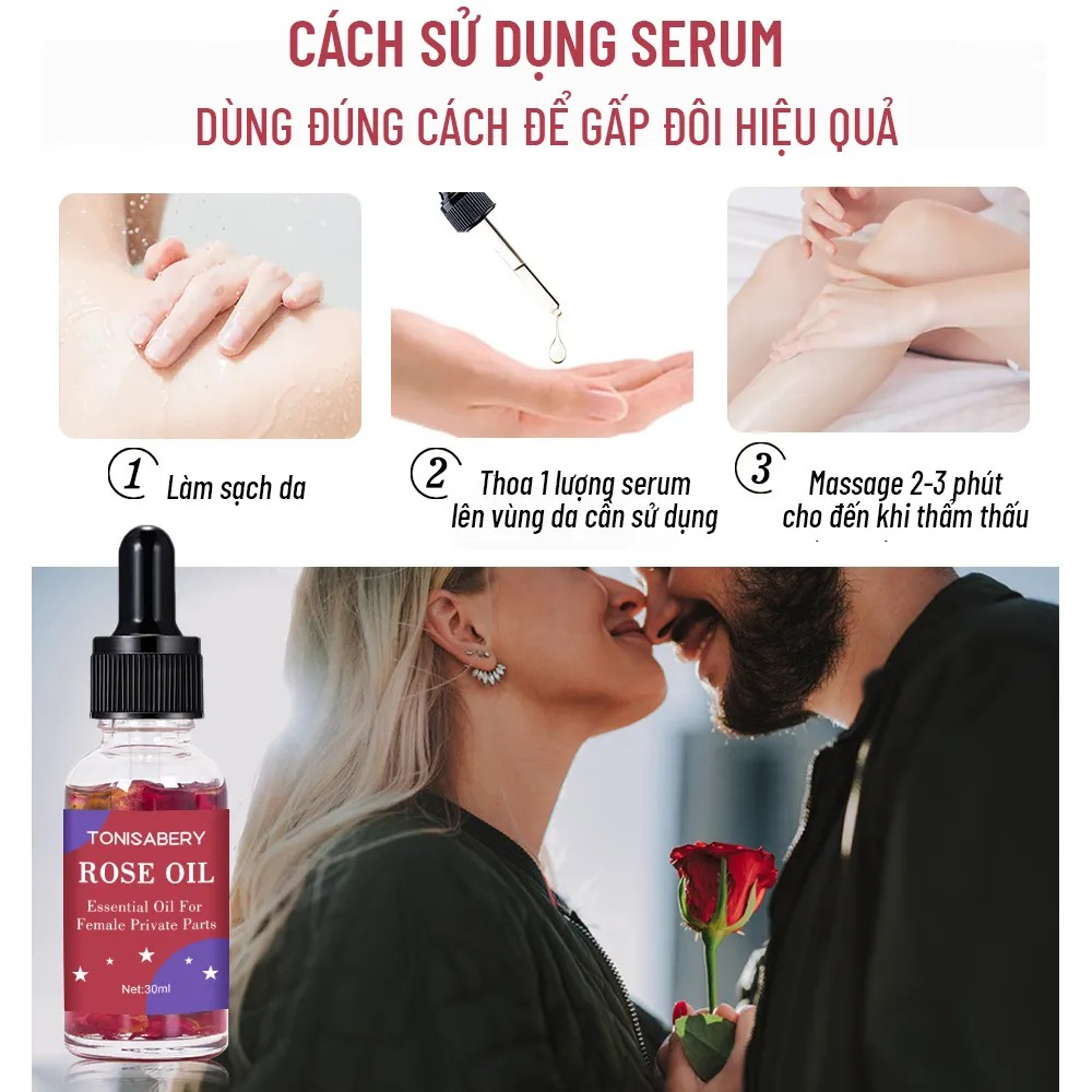 Serum hoa hồng 30ml, giảm thâm vùng kín, vùng nách, đầu gối, LÀM HỒNG cô bé và nhũ hoa