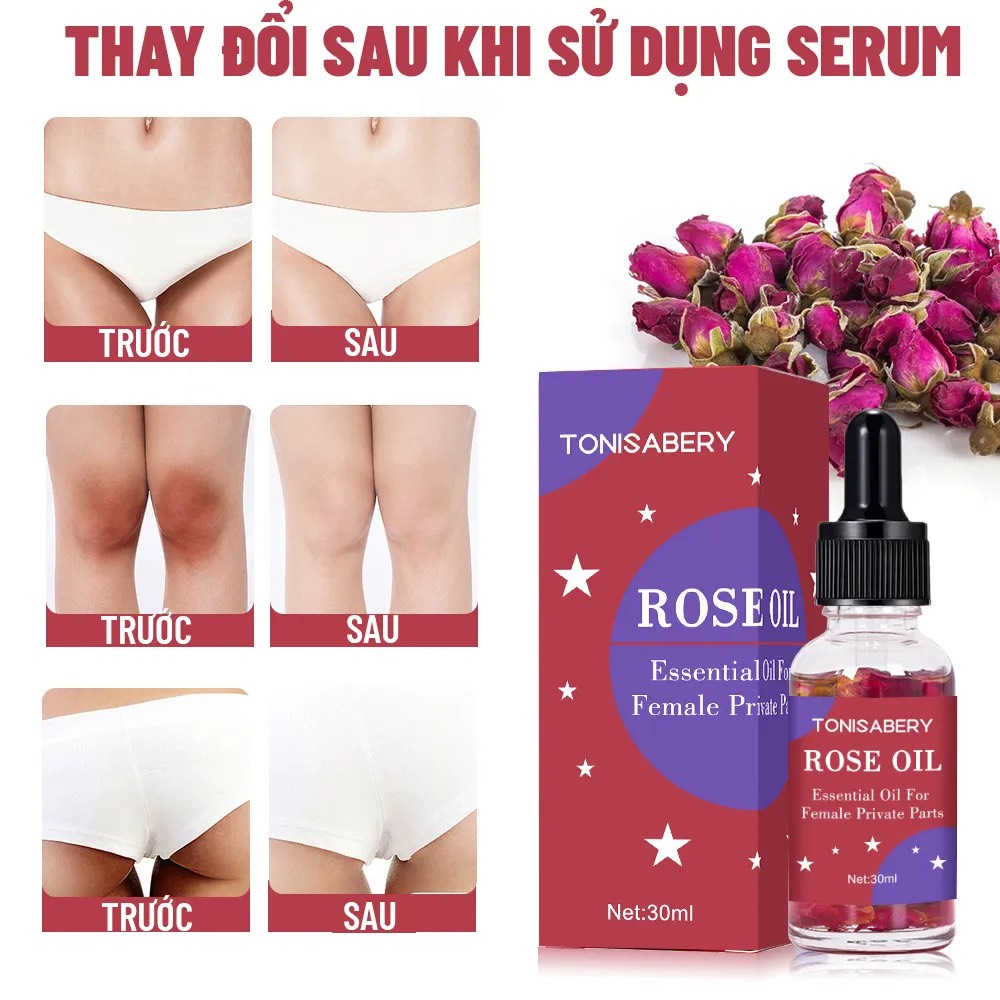 Serum hoa hồng 30ml, giảm thâm vùng kín, vùng nách, đầu gối, LÀM HỒNG cô bé và nhũ hoa
