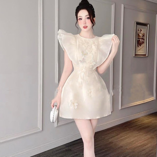 Váy nữ tapta dáng xoè thiết kế tay cánh tiên dễ thương đầm dự tiệc sang chảnh Minaca V187