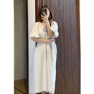 Đầm linen tay bí