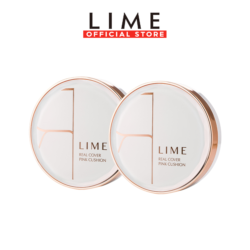 Combo 2 cái Phấn Nước Kiềm Dầu LIME Real Cover Pink Cushion SPF50+ PA+++ 20g