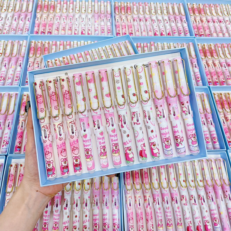 Bút Máy Gấu Dâu LOTSO Gắn Ống Mực Bôi Được - 1 Cây