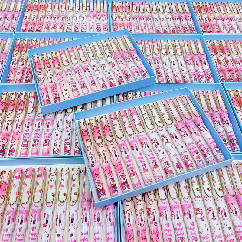 Bút Máy Gấu Dâu LOTSO Gắn Ống Mực Bôi Được - 1 Cây