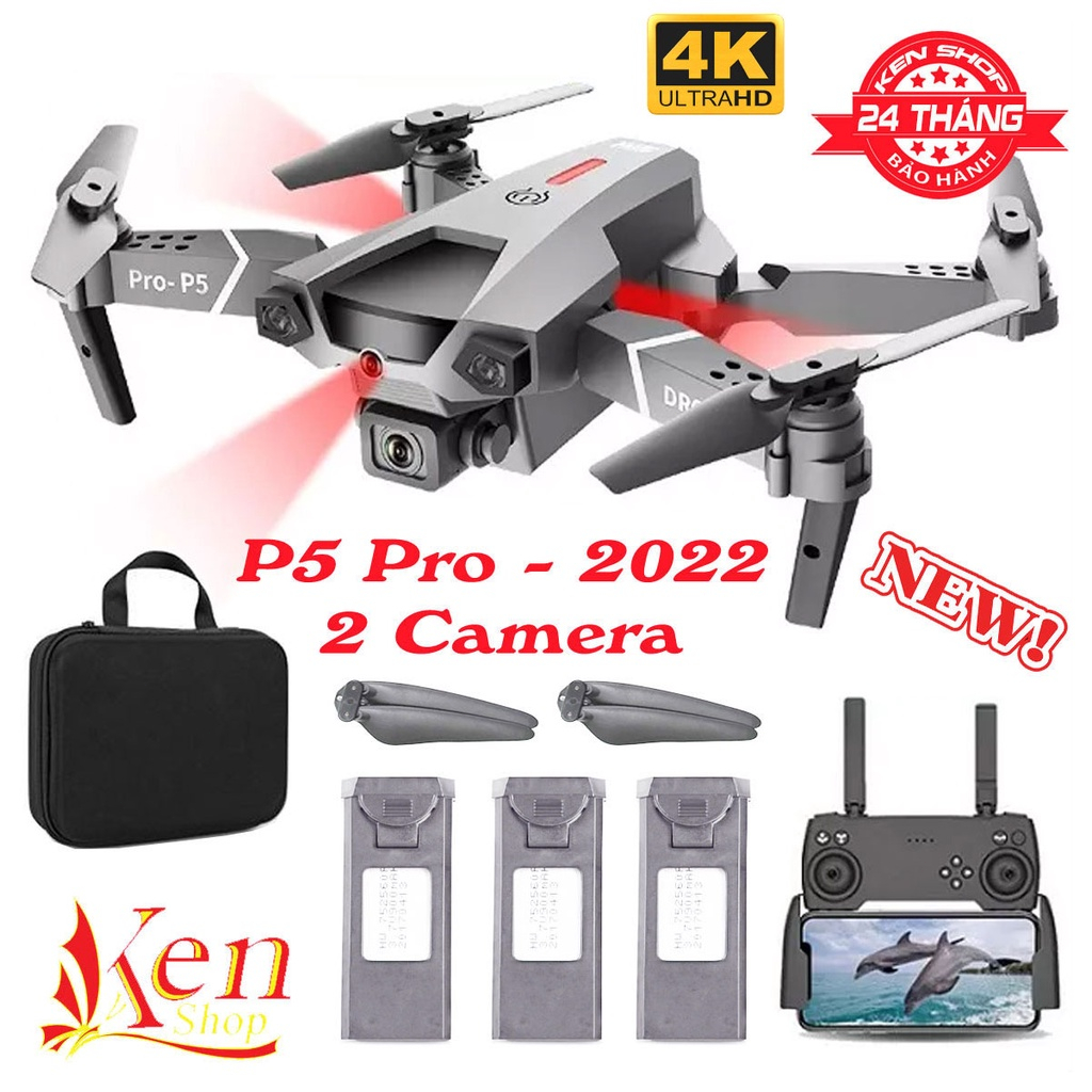 Flycam P5 Pro Drone 4K Camera,máy bay điều khiển từ xa mini trang bị cảm biến chống va chạm,Chụp Ảnh Chống Rung
