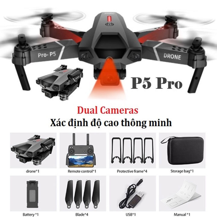 Flycam P5 Pro Drone 4K Camera,máy bay điều khiển từ xa mini trang bị cảm biến chống va chạm,Chụp Ảnh Chống Rung | BigBuy360 - bigbuy360.vn
