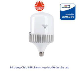 Bóng đèn led bulb trụ 80w rạng đông nhôm đúc, siêu sáng, tiết kiệm điện đui e27, model led tr140/80w