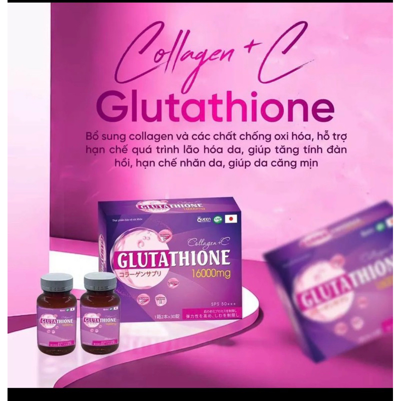 Viên Uống Glutathione 16000mg Collagen + C Chính Hãng Trắng Da Mờ Nám