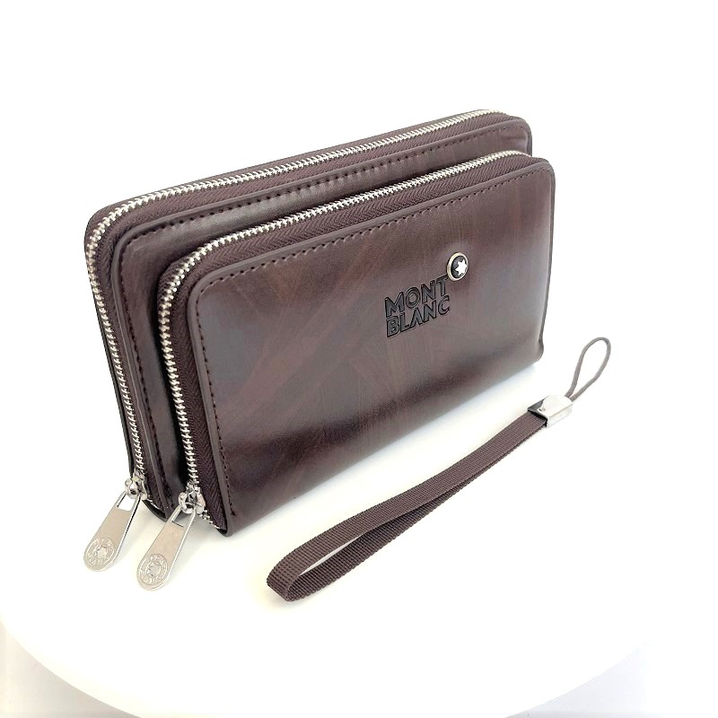 Ví cầm tay nam Mont.blanc phiên bản gắn máy tính tặng kèm bút ký cao cấp, clutch nam kẹp nách, bóp da kèm dây cầm tay