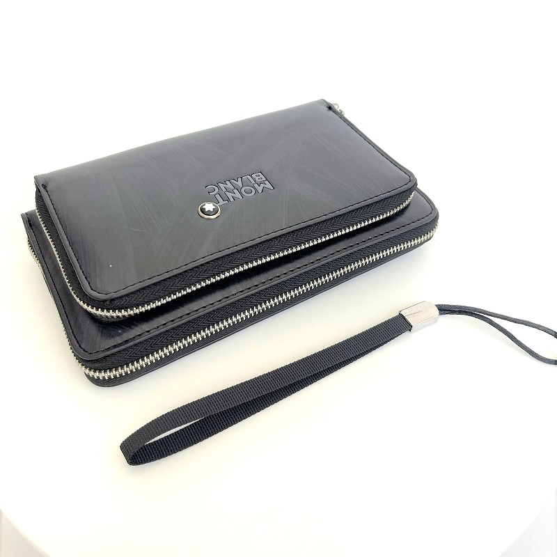 Ví cầm tay nam Mont.blanc phiên bản gắn máy tính tặng kèm bút ký cao cấp, clutch nam kẹp nách, bóp da kèm dây cầm tay