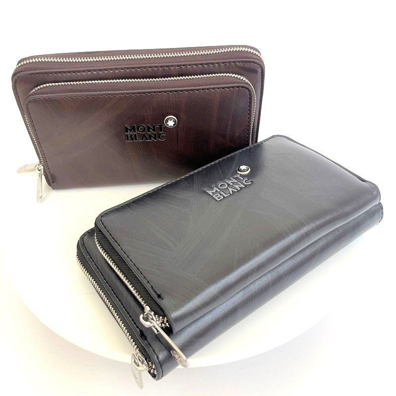 Ví cầm tay nam Mont.blanc phiên bản gắn máy tính tặng kèm bút ký cao cấp, clutch nam kẹp nách, bóp da kèm dây cầm tay