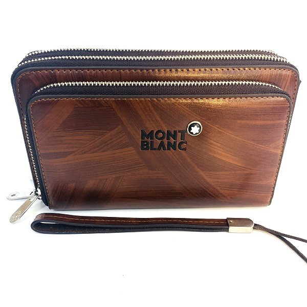 Ví cầm tay nam Mont.blanc phiên bản gắn máy tính tặng kèm bút ký cao cấp, clutch nam kẹp nách, bóp da kèm dây cầm tay