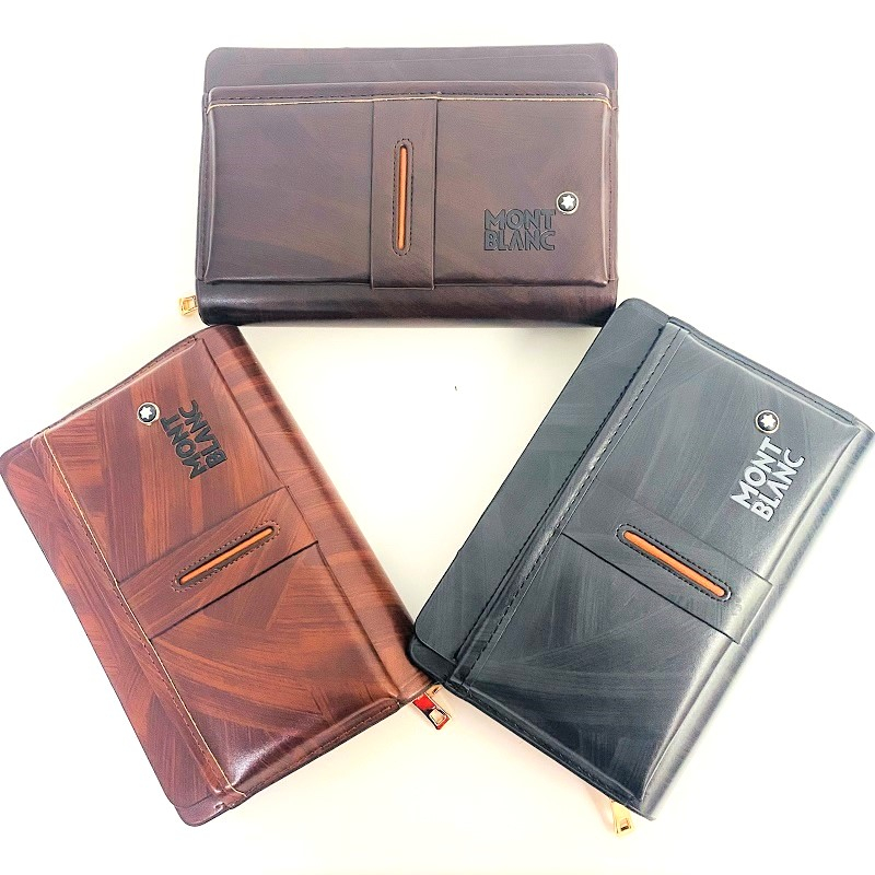 Ví nam cao cấp cầm tay công sở, bóp nam Mont.blanc khóa đồng kiểu dáng sang trọng,clucth nam kẹp nách 202-01