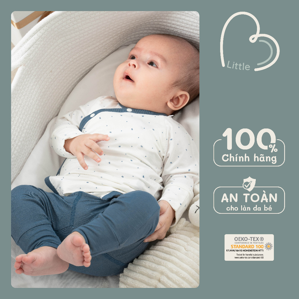 Bộ dài tay cài chéo bao tay chân lật Glory BU BAMBUS