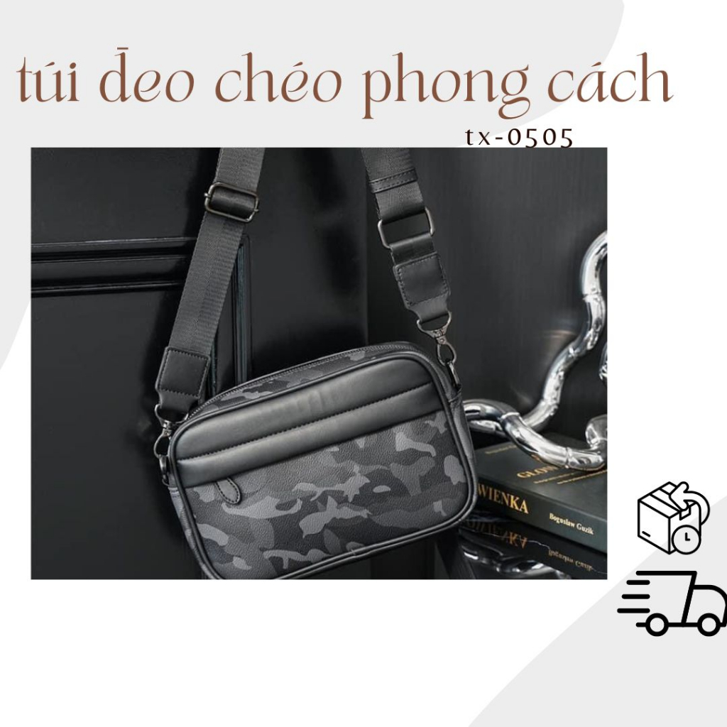 TÚI ĐEO CHÉO camo hình hộp chữ nhật TX 0505