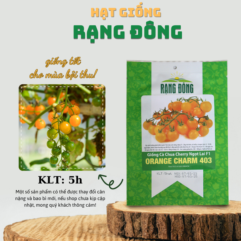 Hạt giống Cà Chua Cherry Ngọt Vàng trồng quanh năm, dễ chăm sóc, trái có vị ngọt, ngon (gói 5 hạt) - Hạt giống Rạng Đông