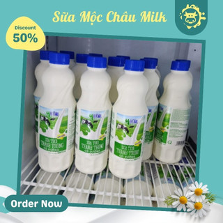 Sữa tươi nguyên chất thanh trùng có đường và không đường Mộc Châu- chai 880ml