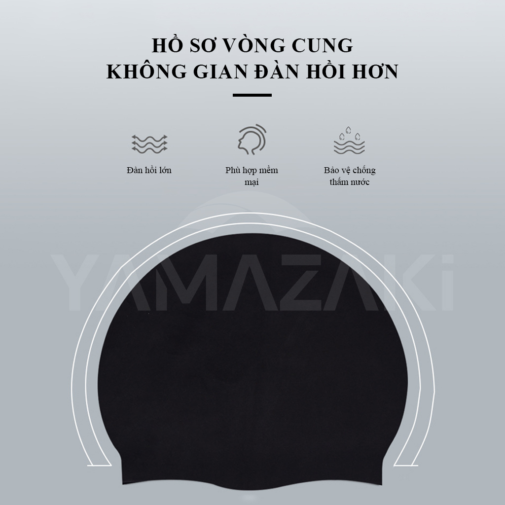 YAMAZAKI Mũ bơi người lớn cao cấp chất liệu 100% silicon nón bơi thích hợp cho nam/nữ mũ bơi silicon