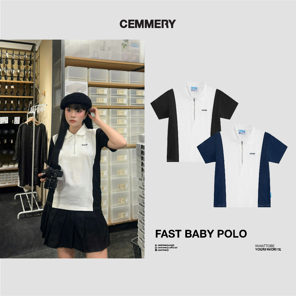 Áo Baby Polo Nữ Local Brand CEMMERY Fast, polo nữ vải CVC 250gsm chống nhăn 2 Color