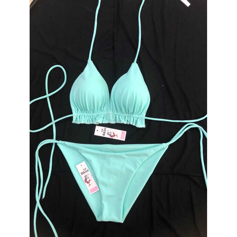 Bikini 2 mảnh tam giác quần kín Mông áo bassic dây dài đủ màu. HÌNH THẬT | BigBuy360 - bigbuy360.vn